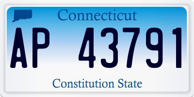 CT license plate AP43791