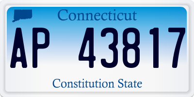 CT license plate AP43817