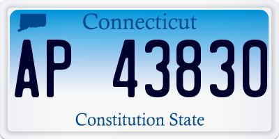 CT license plate AP43830