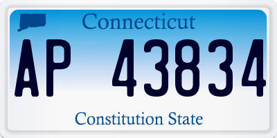 CT license plate AP43834