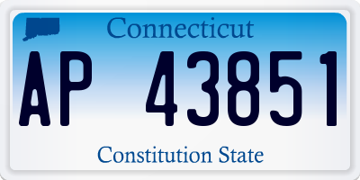 CT license plate AP43851