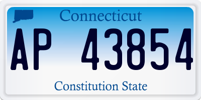 CT license plate AP43854