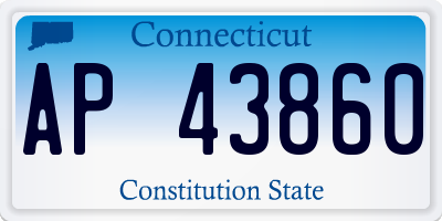 CT license plate AP43860