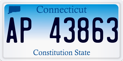 CT license plate AP43863