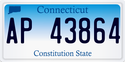 CT license plate AP43864