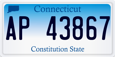CT license plate AP43867