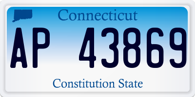 CT license plate AP43869