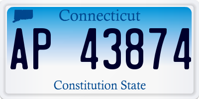 CT license plate AP43874