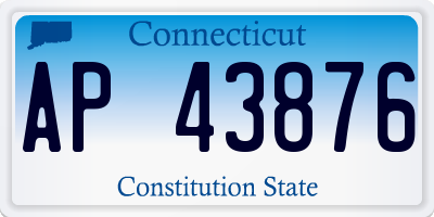 CT license plate AP43876