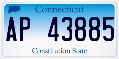 CT license plate AP43885