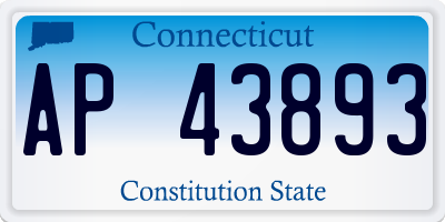 CT license plate AP43893