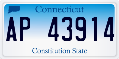 CT license plate AP43914