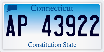 CT license plate AP43922