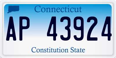 CT license plate AP43924
