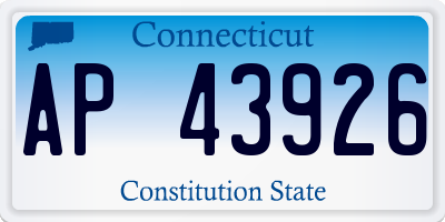 CT license plate AP43926