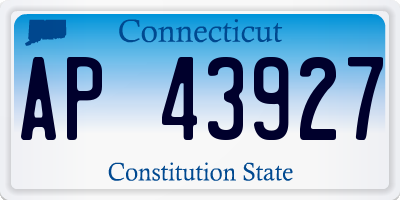 CT license plate AP43927