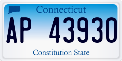 CT license plate AP43930