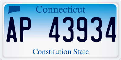 CT license plate AP43934