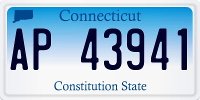 CT license plate AP43941