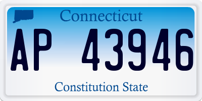 CT license plate AP43946