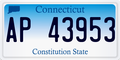 CT license plate AP43953