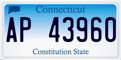 CT license plate AP43960