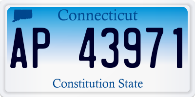 CT license plate AP43971