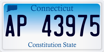 CT license plate AP43975