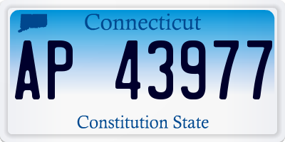 CT license plate AP43977