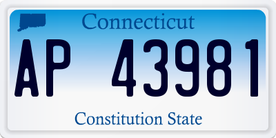 CT license plate AP43981
