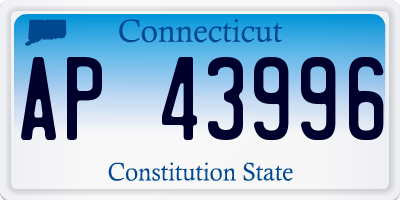 CT license plate AP43996