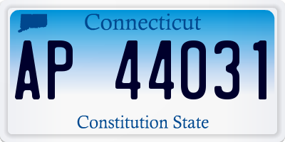 CT license plate AP44031