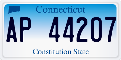 CT license plate AP44207