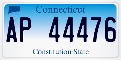 CT license plate AP44476