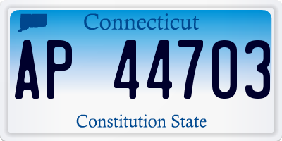 CT license plate AP44703
