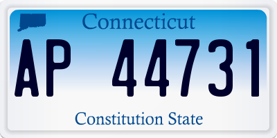 CT license plate AP44731