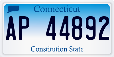CT license plate AP44892