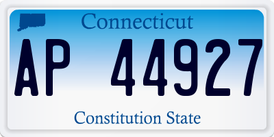 CT license plate AP44927