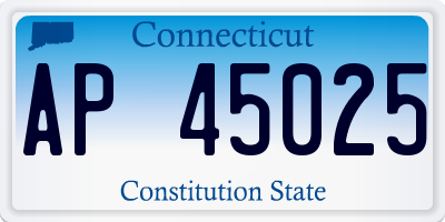 CT license plate AP45025