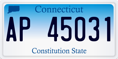 CT license plate AP45031