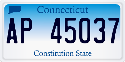 CT license plate AP45037