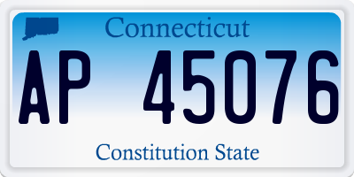 CT license plate AP45076