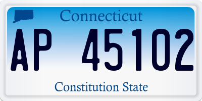 CT license plate AP45102