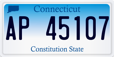 CT license plate AP45107