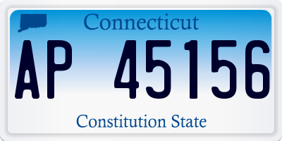 CT license plate AP45156