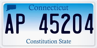 CT license plate AP45204