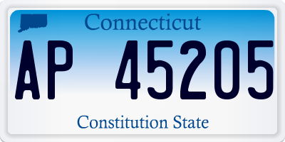 CT license plate AP45205