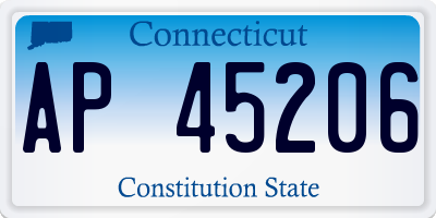 CT license plate AP45206