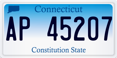 CT license plate AP45207
