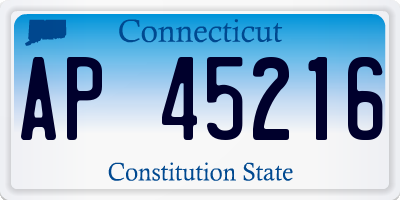 CT license plate AP45216